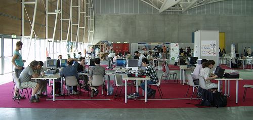 Figure 5: Panorama of tournament (Remi sitting left of middle)